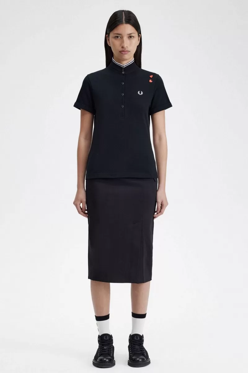 Fred Perry Amy Women’s Polo Shirt Black OABTZ6572 Fred Perry Amy Women’s Polo Shirt Black OABTZ6572