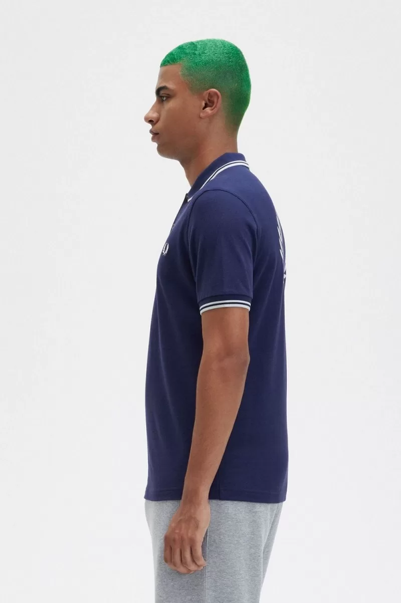 Fred Perry Back Graphic Mens Polo Shirt  27 1 ZOOM - Fred Perry Back Graphic Men's Polo Shirt French Navy DSALT5140