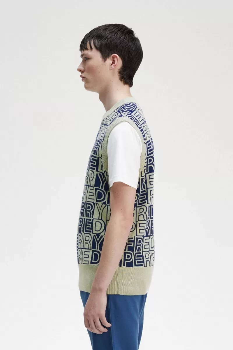 Fred Perry Block Graphic Mens Tanks Mint 317 1 ZOOM - Fred Perry Block Graphic Men's Tanks Mint DFIWG5967