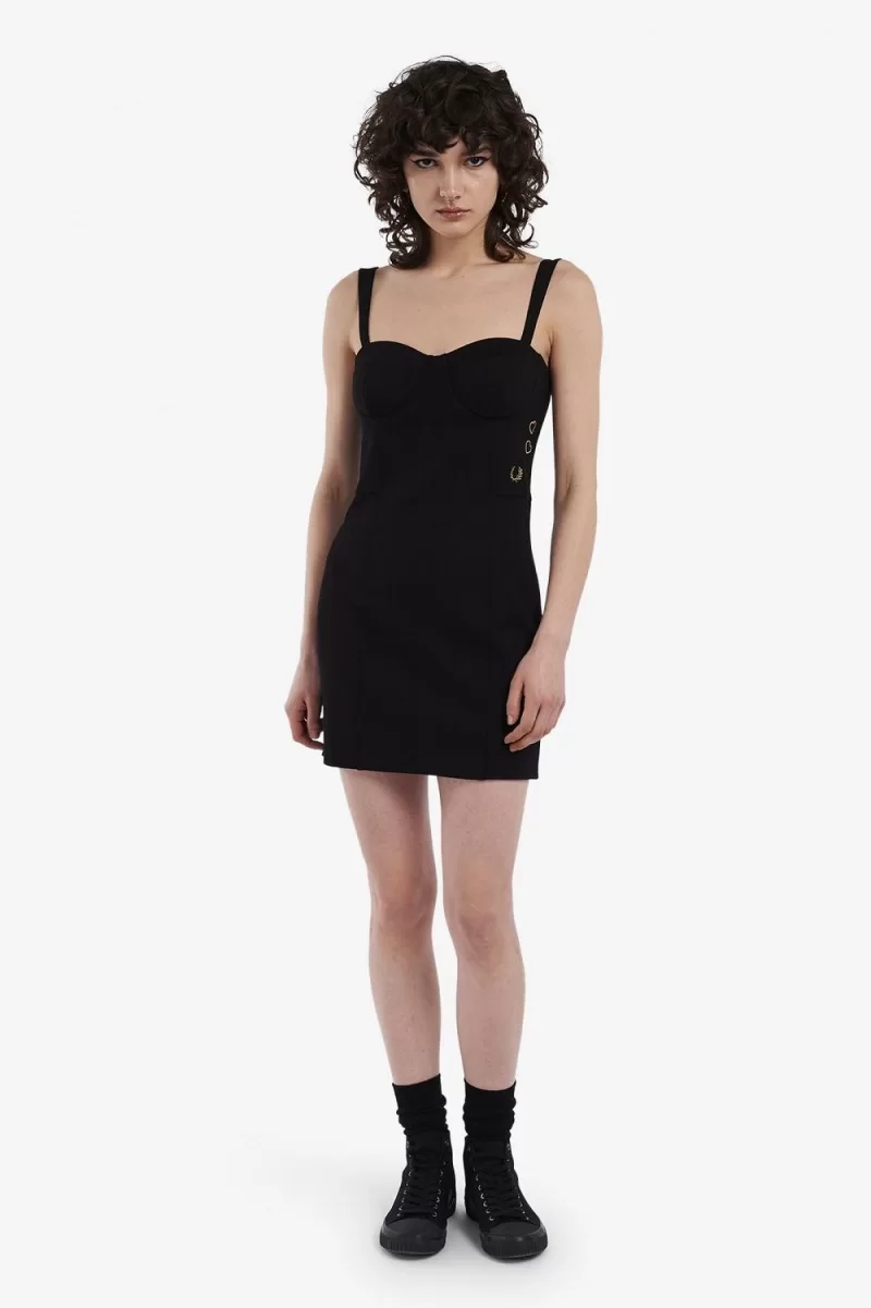 Fred Perry Bodycon Women’s Dress Black JBMGW8627 Fred Perry Bodycon Women’s Dress Black JBMGW8627
