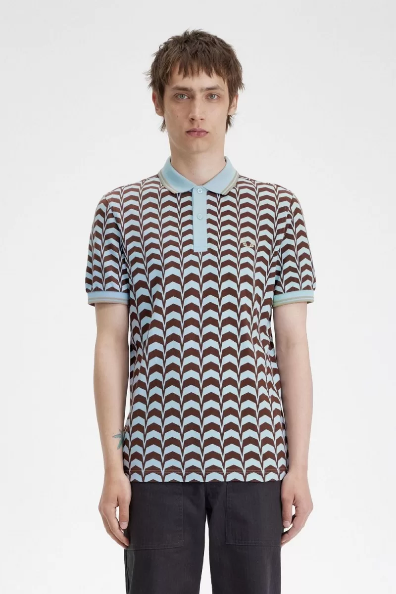 Fred Perry Bold Print Men’s Polo Shirt Turquoise QBSRZ2689 Fred Perry Bold Print Men’s Polo Shirt Turquoise QBSRZ2689