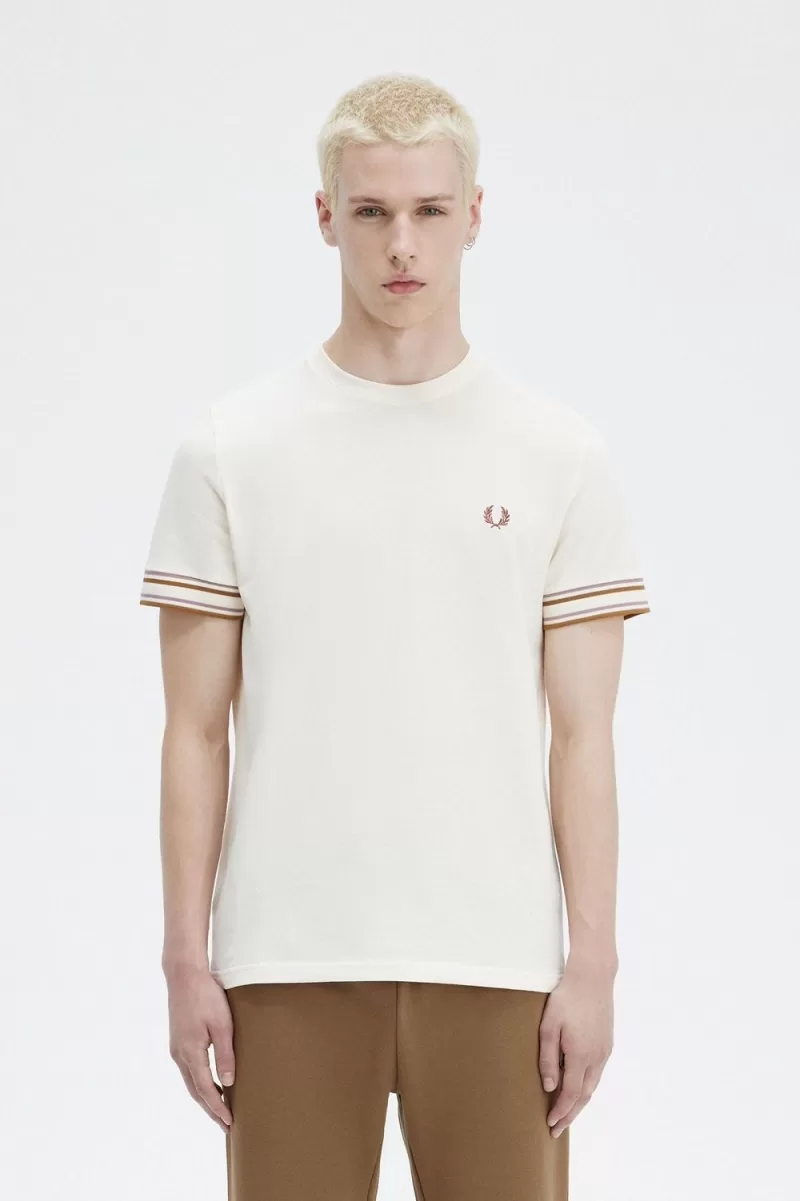 Fred Perry Bold Tipped Piqué Men’s T-Shirt Beige KUANL3801 Fred Perry Bold Tipped Piqué Men’s T-Shirt Beige KUANL3801