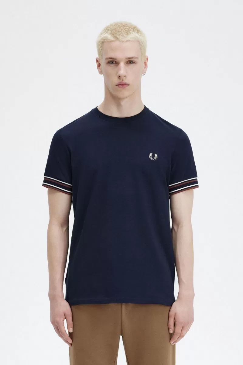 Fred Perry Bold Tipped Piqué Men’s T-Shirt Navy MSXPC6281 Fred Perry Bold Tipped Piqué Men’s T-Shirt Navy MSXPC6281