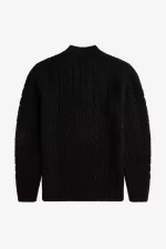 Fred Perry Cable Knit V Neck Men’s Jumper Black GYZEO0143