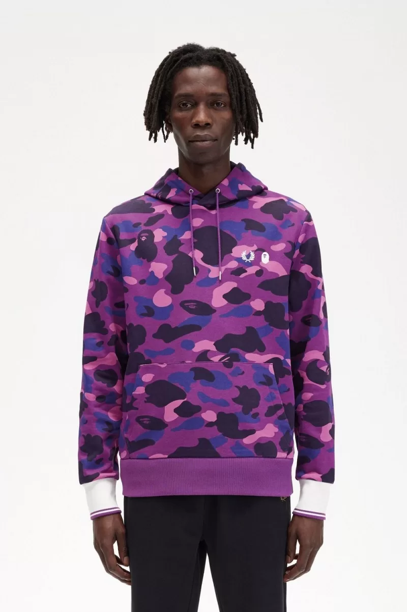Fred Perry Camouflage Hooded Men’s Sweatshirts Purple MZIDY9274 Fred Perry Camouflage Hooded Men’s Sweatshirts Purple MZIDY9274