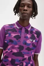 Fred Perry Camouflage Men’s Shirt Purple POSBH3096