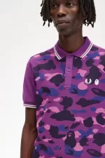 Fred Perry Camouflage Men’s Shirt Purple POSBH3096