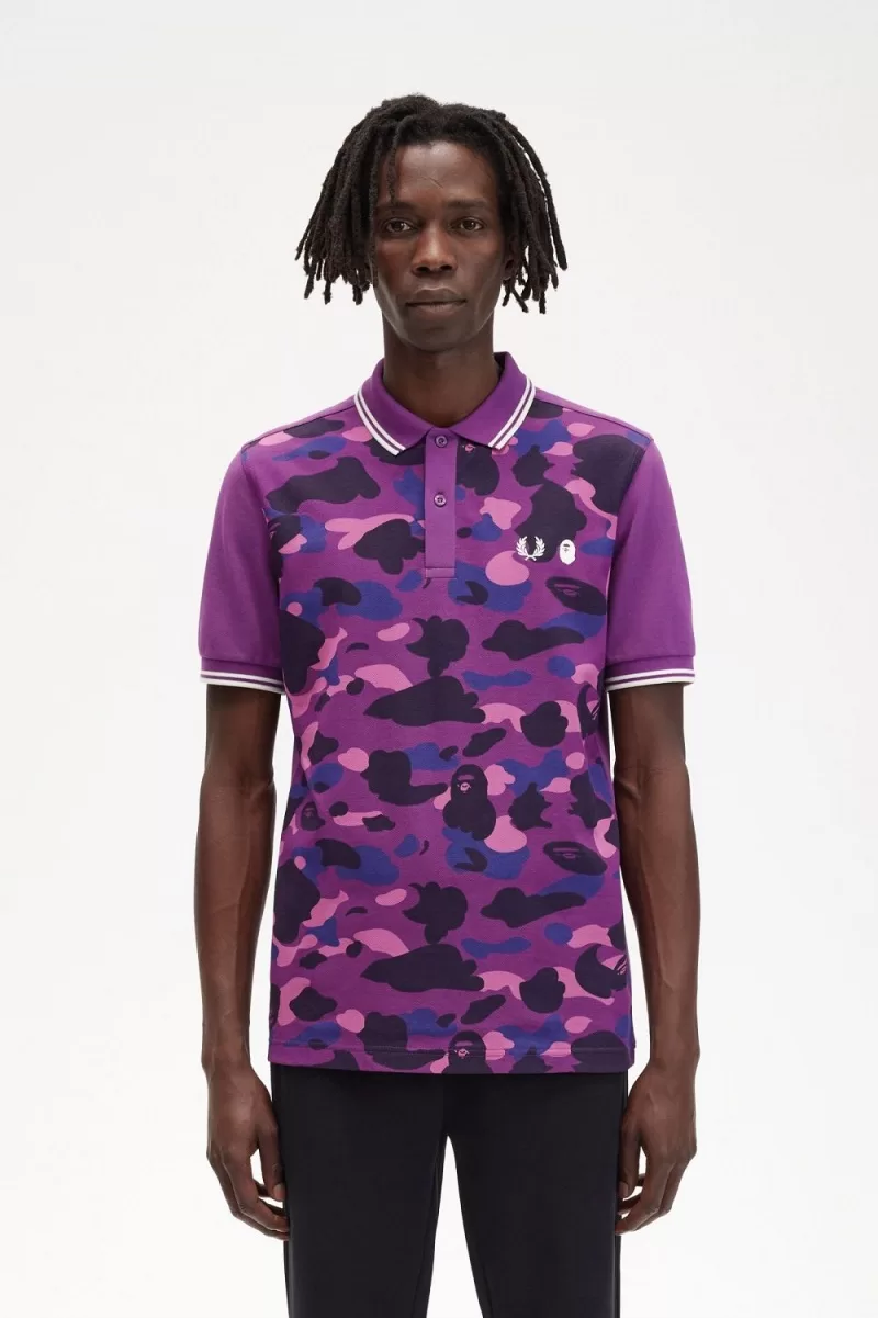 Fred Perry Camouflage Men’s Shirt Purple POSBH3096 Fred Perry Camouflage Men’s Shirt Purple POSBH3096