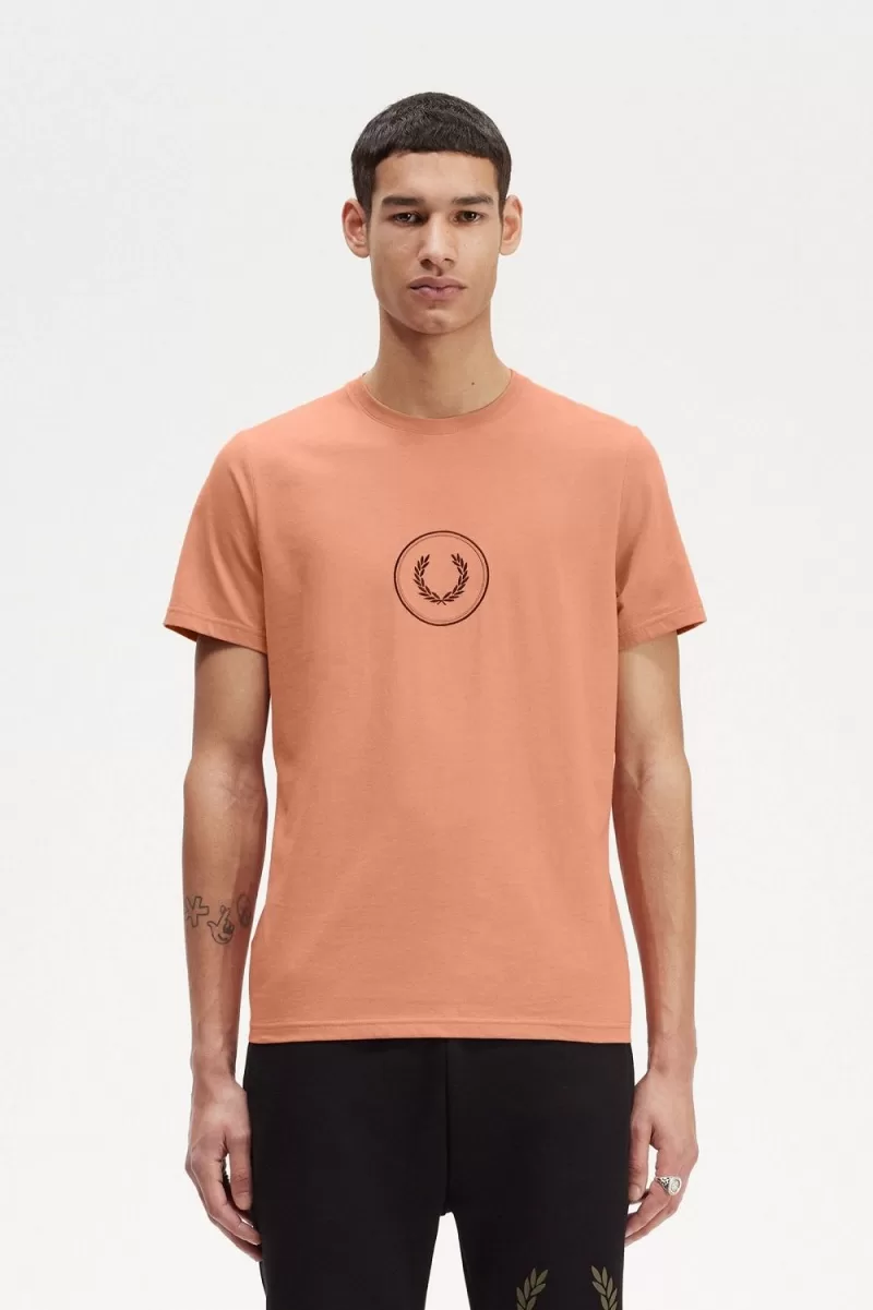 Fred Perry Circle Branding Men’s T-Shirt Light Rust PHRYF4569 Fred Perry Circle Branding Men’s T-Shirt Light Rust PHRYF4569