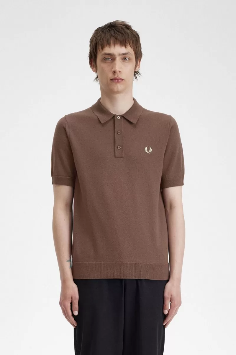 Fred Perry Classic Knitted Men’s Shirt Dark Red HITPY7629 Fred Perry Classic Knitted Men’s Shirt Dark Red HITPY7629