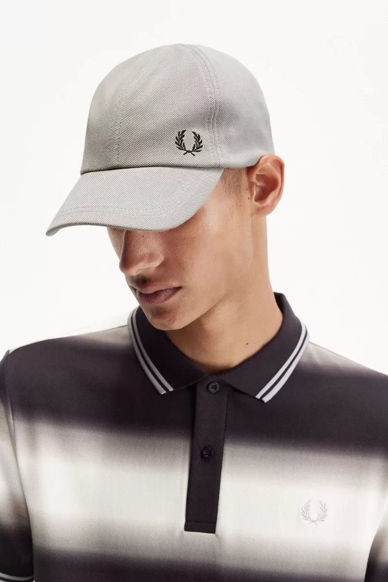 Fred Perry Classic Pique Men’s Caps Grey Black KGAXN9605 Fred Perry Classic Pique Men’s Caps Grey Black KGAXN9605