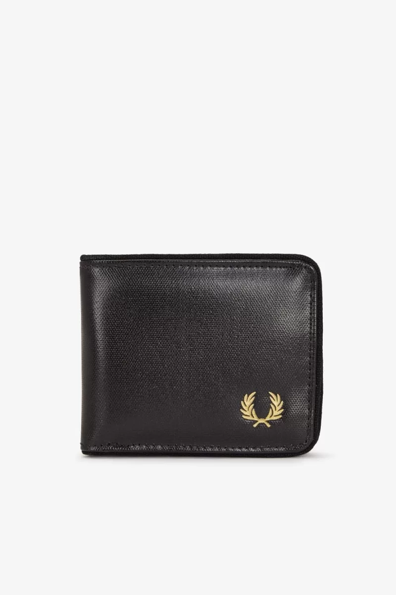 Fred Perry Coated Polyester Men’s Wallet Black Gold MKQGJ1674 Fred Perry Coated Polyester Men’s Wallet Black Gold MKQGJ1674