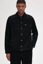 Fred Perry Cord Men’s Shirt Black ZLURK1798