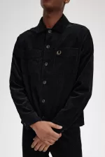 Fred Perry Cord Men’s Shirt Black ZLURK1798