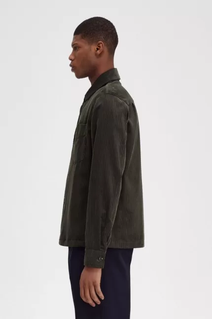 Fred Perry Cord Men’s Shirt Field Green UZNFW8130