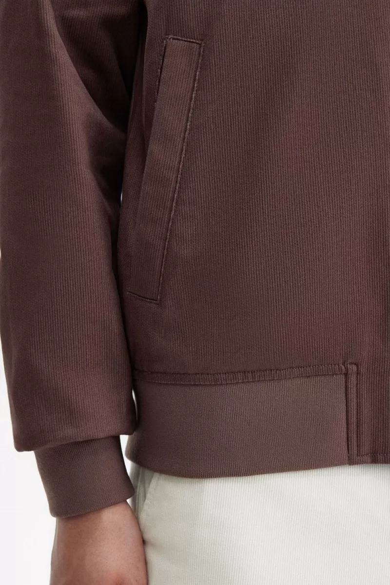Fred Perry Corduroy Tennis Bomber Men’s Jackets Dark Red LWXJZ0861