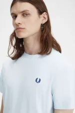 Fred Perry Crew Neck Men’s T-Shirt Light Aqua Midnight Blue YEJRU8413