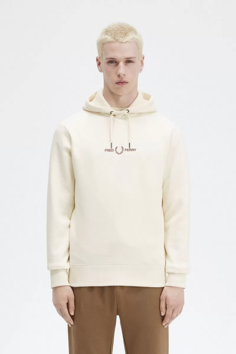 Fred Perry Embroidered Hooded Men’s Sweatshirts Beige ICTMO4237 Fred Perry Embroidered Hooded Men’s Sweatshirts Beige ICTMO4237
