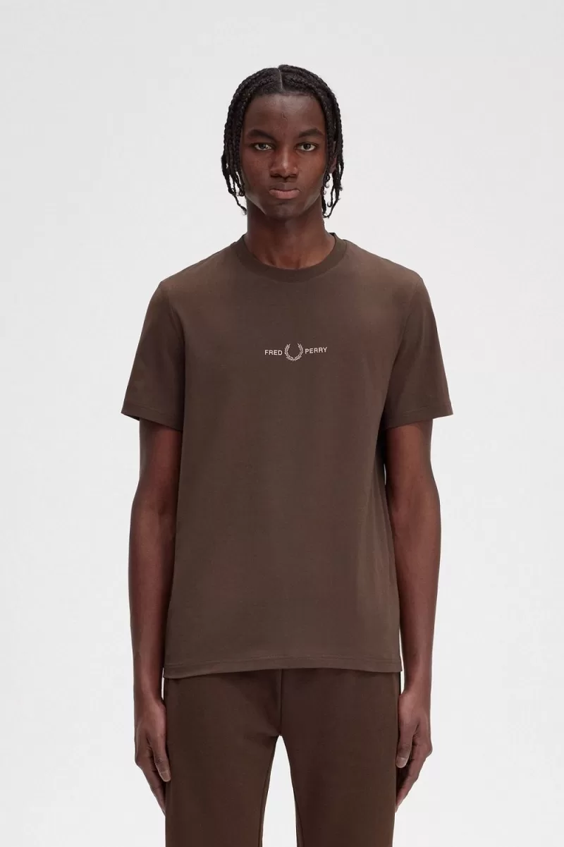 Fred Perry Embroidered Men’s T-Shirt Burnt Tobacco UOANI1842 Fred Perry Embroidered Men’s T-Shirt Burnt Tobacco UOANI1842