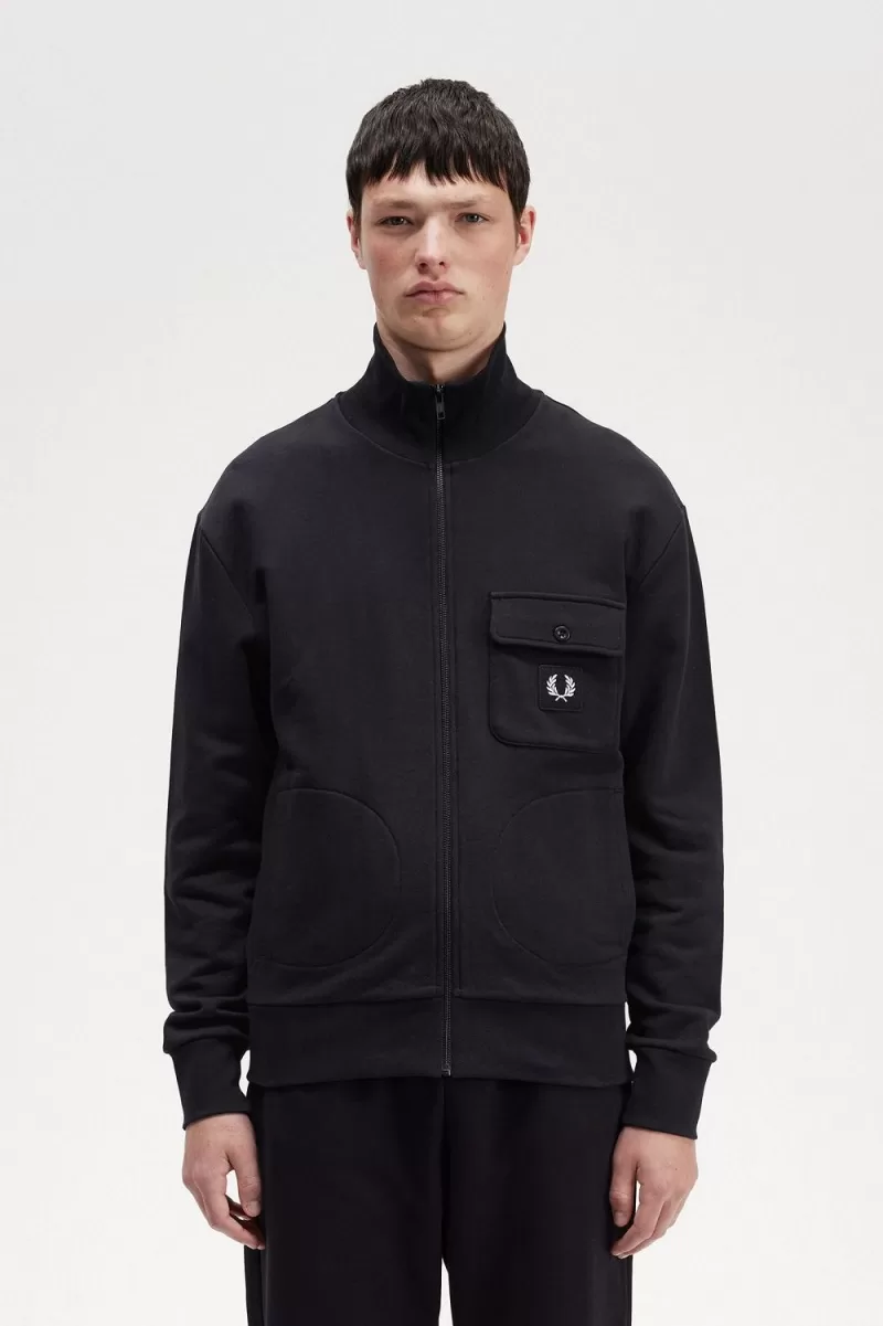Fred Perry Funnel Neck Men’s Track Jackets Black SHLYD2138 Fred Perry Funnel Neck Men’s Track Jackets Black SHLYD2138