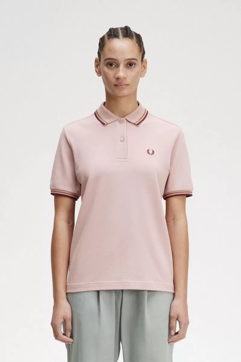 Fred Perry G3600 Women’s Shirt Dusty Rose Pink Brown Oxblood PRAFC2415 Fred Perry G3600 Women’s Shirt Dusty Rose Pink Brown Oxblood PRAFC2415