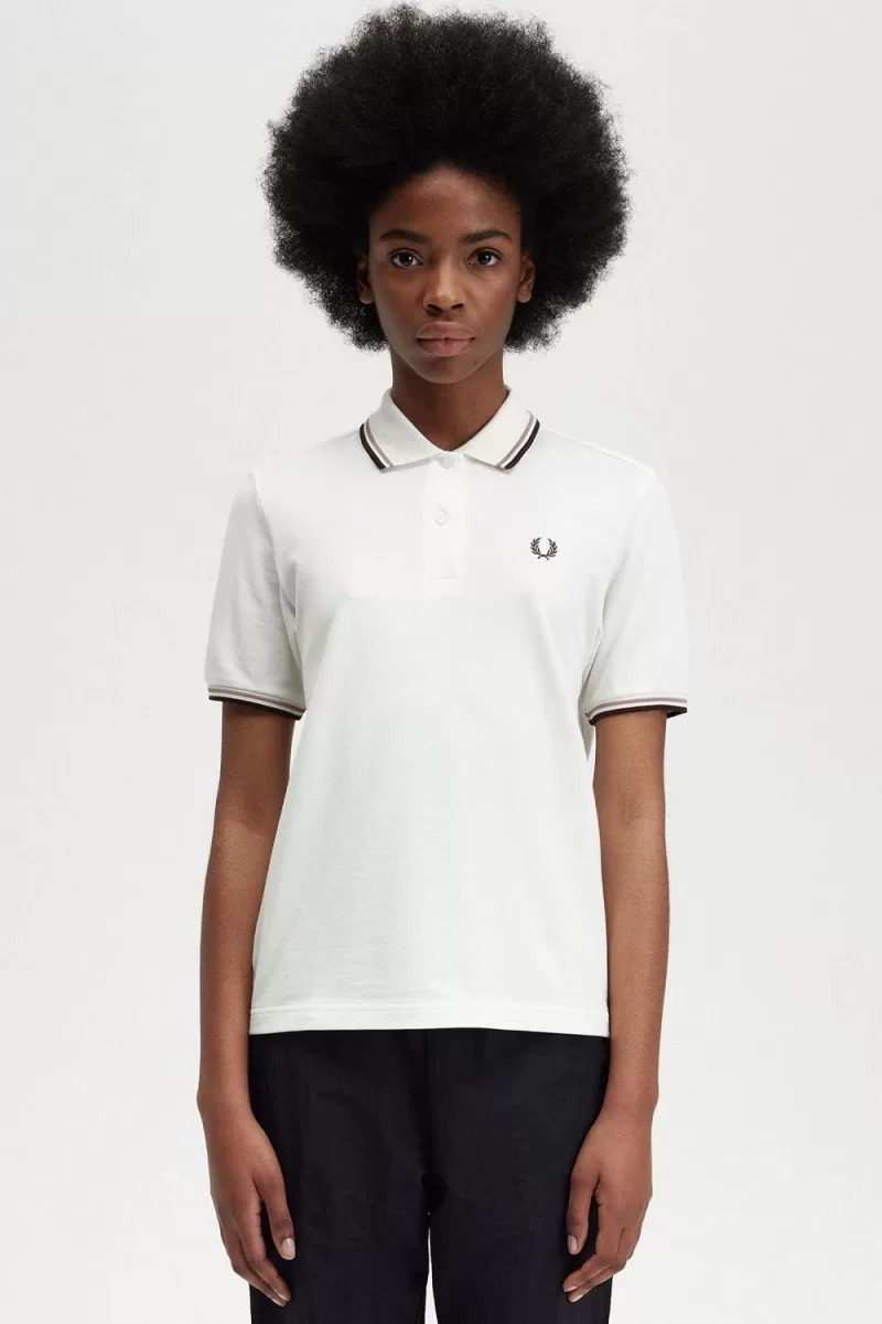 Fred Perry G3600 Women’s Shirt Snow White Dark Pink Burnt Tobacco QBOTL9150 Fred Perry G3600 Women’s Shirt Snow White Dark Pink Burnt Tobacco QBOTL9150