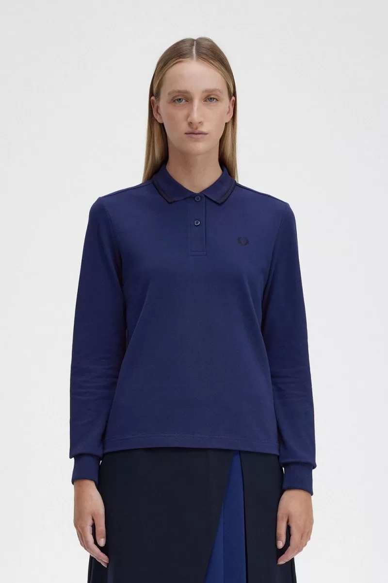 Fred Perry G3636 Women’s Shirt French Navy Black RBGTH6031 Fred Perry G3636 Women’s Shirt French Navy Black RBGTH6031