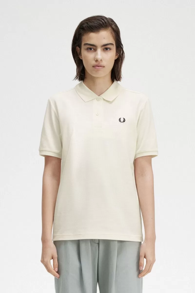 Fred Perry G6000 Women’s Shirt Beige Black TEYCU1459 Fred Perry G6000 Women’s Shirt Beige Black TEYCU1459