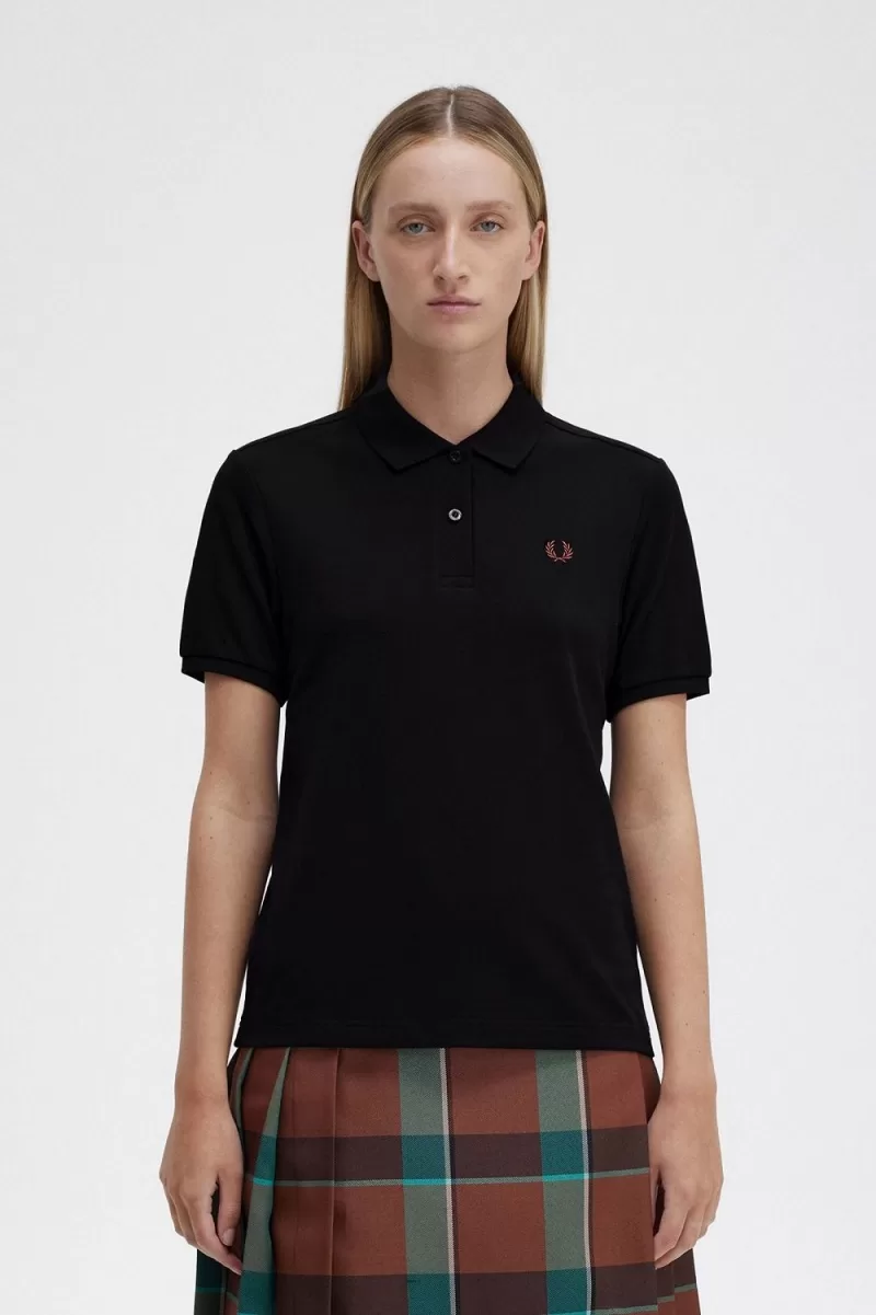 Fred Perry G6000 Women’s Shirt Black Whisky Brown PLCES8163 Fred Perry G6000 Women’s Shirt Black Whisky Brown PLCES8163