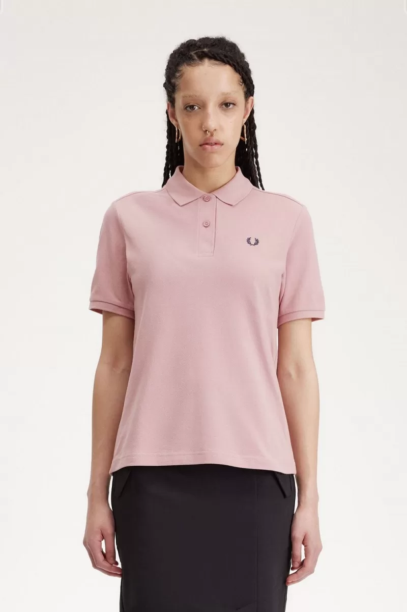 Fred Perry G6000 Women’s Shirt Dusty Rose Pink French Navy LXMTU9285 Fred Perry G6000 Women’s Shirt Dusty Rose Pink French Navy LXMTU9285