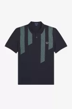 Fred Perry Glitch Stripe Men’s Polo Shirt Navy KRNAV7410