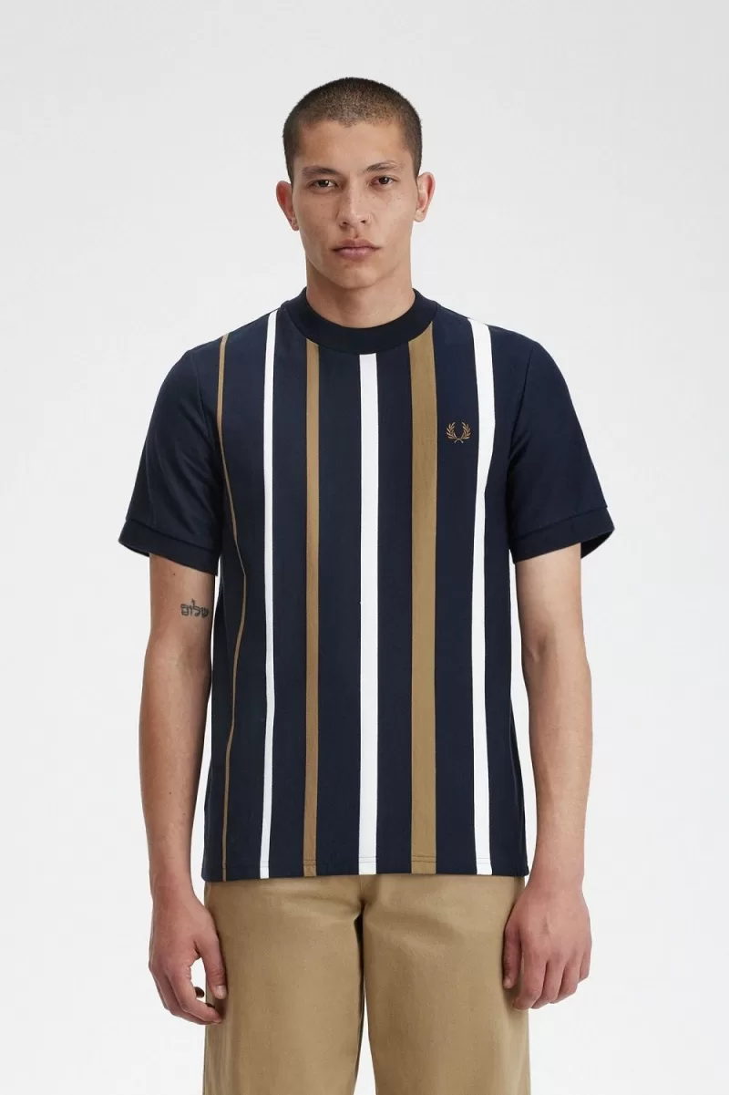 Fred Perry Gradient Stripe Men’s T-Shirt Navy PSKGD8403 Fred Perry Gradient Stripe Men’s T-Shirt Navy PSKGD8403