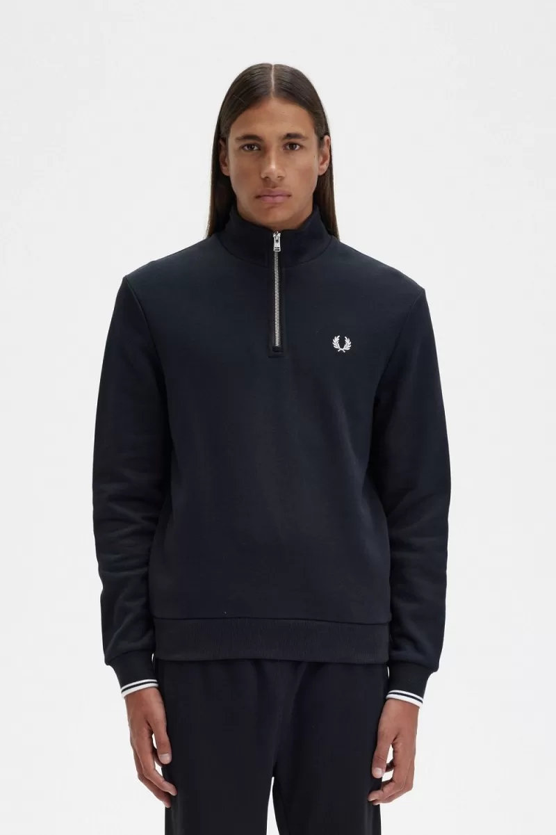 Fred Perry Half Zip Men’s Sweatshirts Black LXZRO6421 Fred Perry Half Zip Men’s Sweatshirts Black LXZRO6421