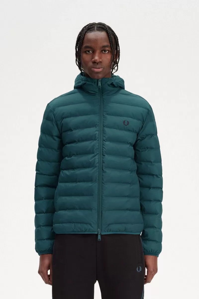 Fred Perry Hooded Insulated Men’s Jackets Petrol Blue YPOAF7842 Fred Perry Hooded Insulated Men’s Jackets Petrol Blue YPOAF7842