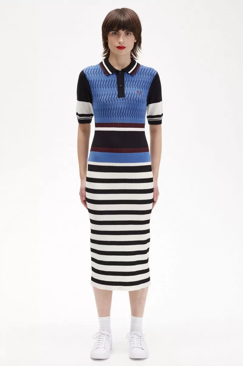 Fred Perry Jacquard Knitted Stripe Women’s Dress Twilight Blue QJMKX9468 Fred Perry Jacquard Knitted Stripe Women’s Dress Twilight Blue QJMKX9468