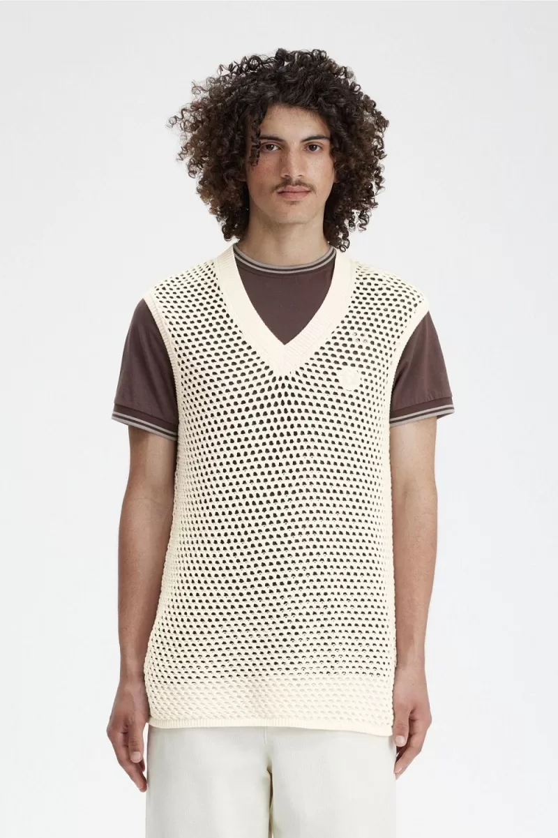 Fred Perry Lace Knit Men’s Tanks Beige QZSET8315 Fred Perry Lace Knit Men’s Tanks Beige QZSET8315