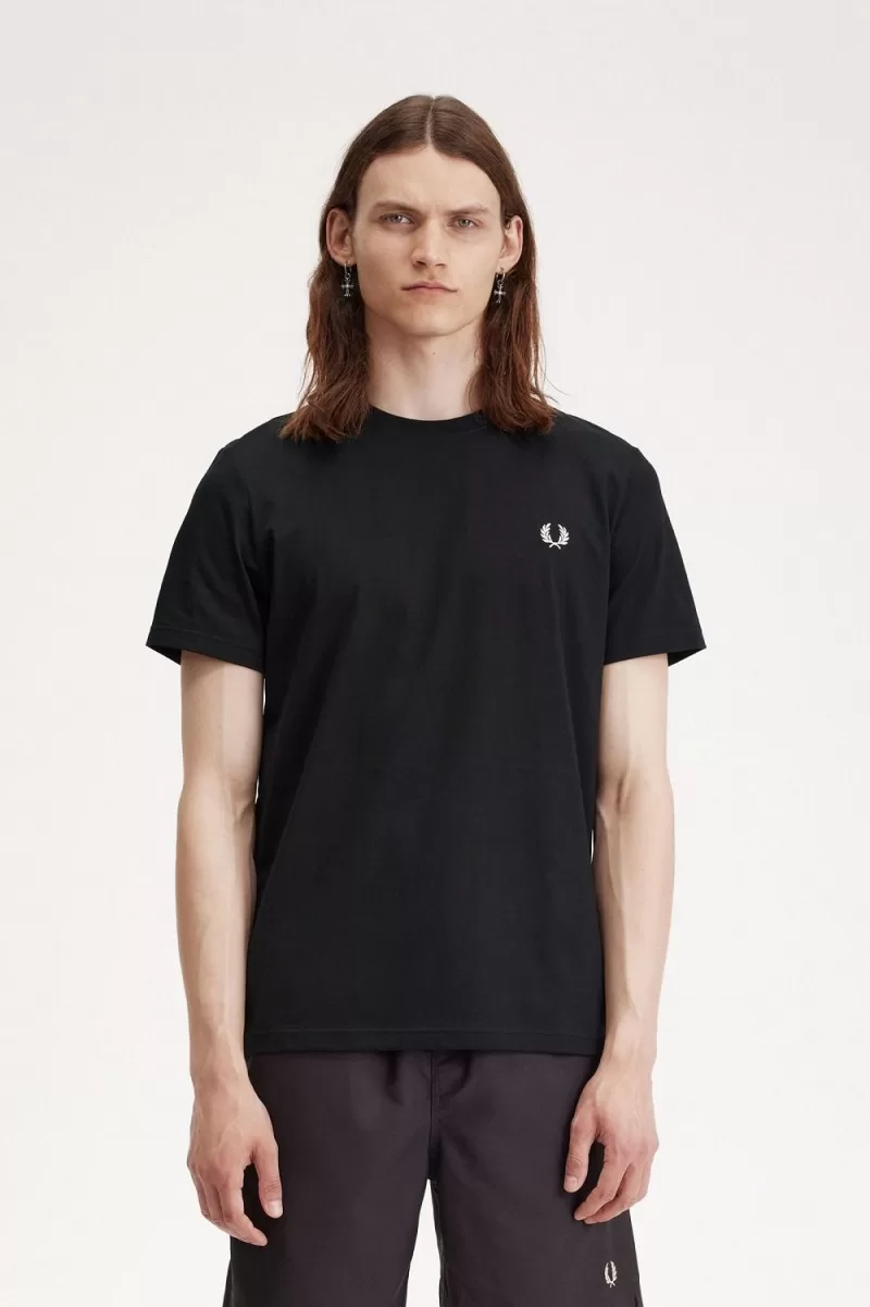 Fred Perry Laurel Wreath Graphic Men’s T-Shirt Black QBVRC1054 Fred Perry Laurel Wreath Graphic Men’s T-Shirt Black QBVRC1054