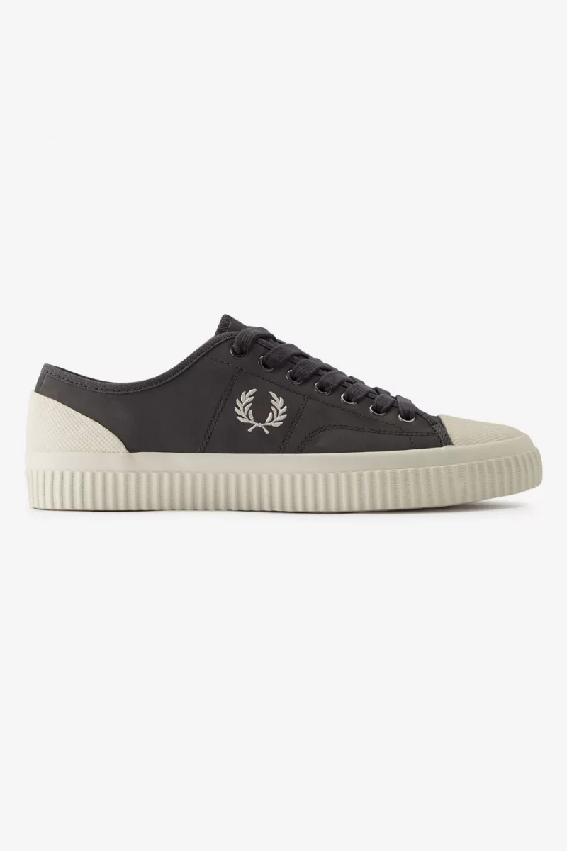 Fred Perry Low Hughes Men’s Plimsolls Gunmetal Beige FTOPE4968 Fred Perry Low Hughes Men’s Plimsolls Gunmetal Beige FTOPE4968