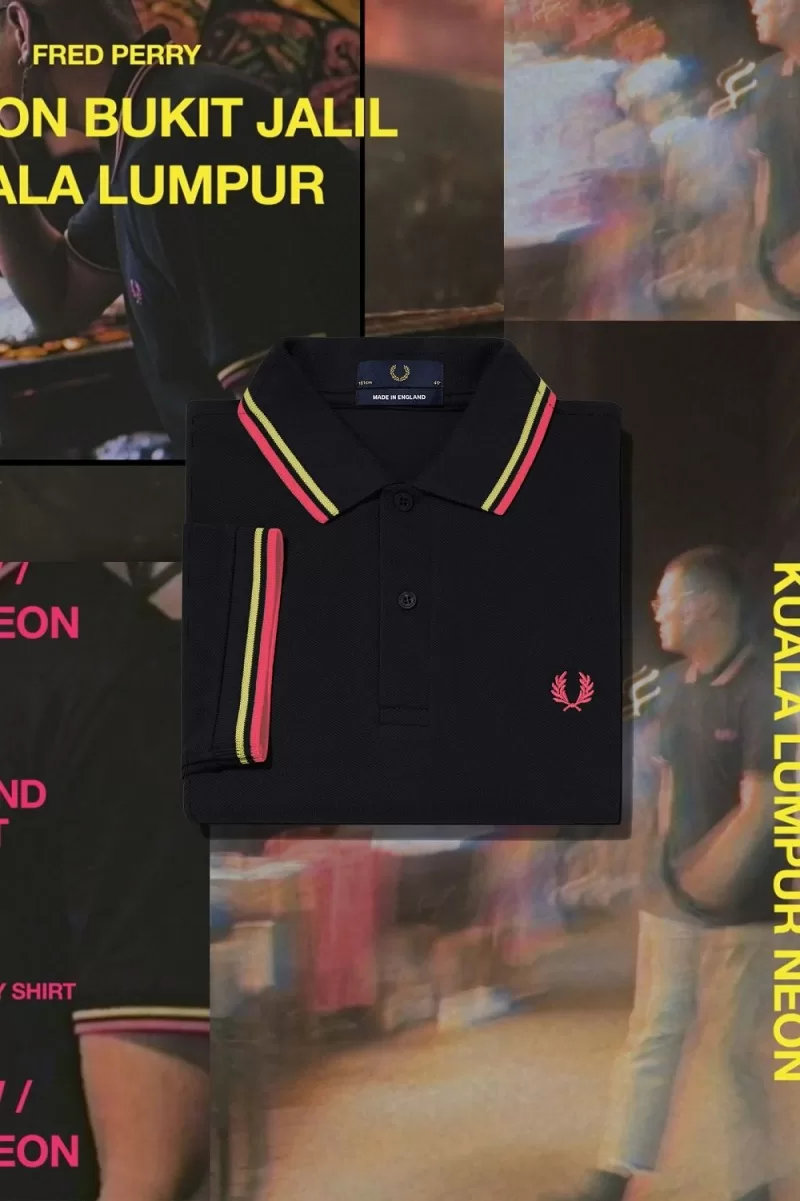 Fred Perry M12 Men’s Shirt Black Bright Yellow Kuala Lumpur Neon RHCGX5892 Fred Perry M12 Men’s Shirt Black Bright Yellow Kuala Lumpur Neon RHCGX5892