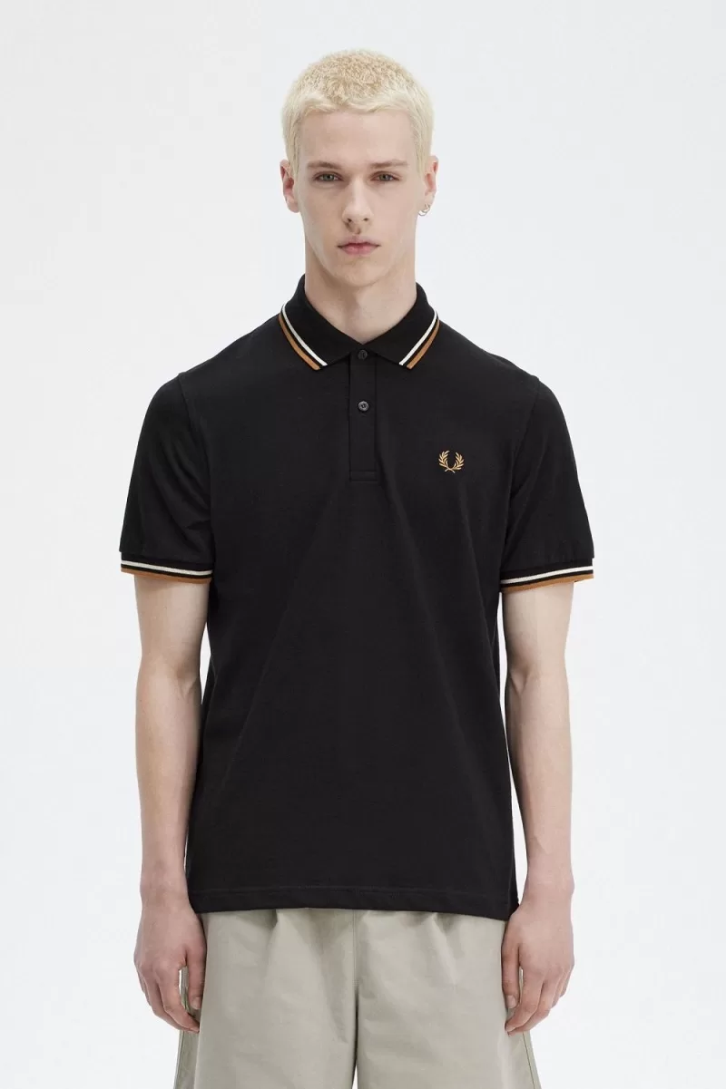 Fred Perry M12 Men’s Shirt Black Oatmeal Dark Coffee WDLSY4976 Fred Perry M12 Men’s Shirt Black Oatmeal Dark Coffee WDLSY4976