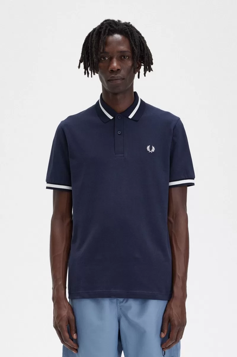 Fred Perry M2 Men’s Shirt Navy Snow White CVKQH1054 Fred Perry M2 Men’s Shirt Navy Snow White CVKQH1054
