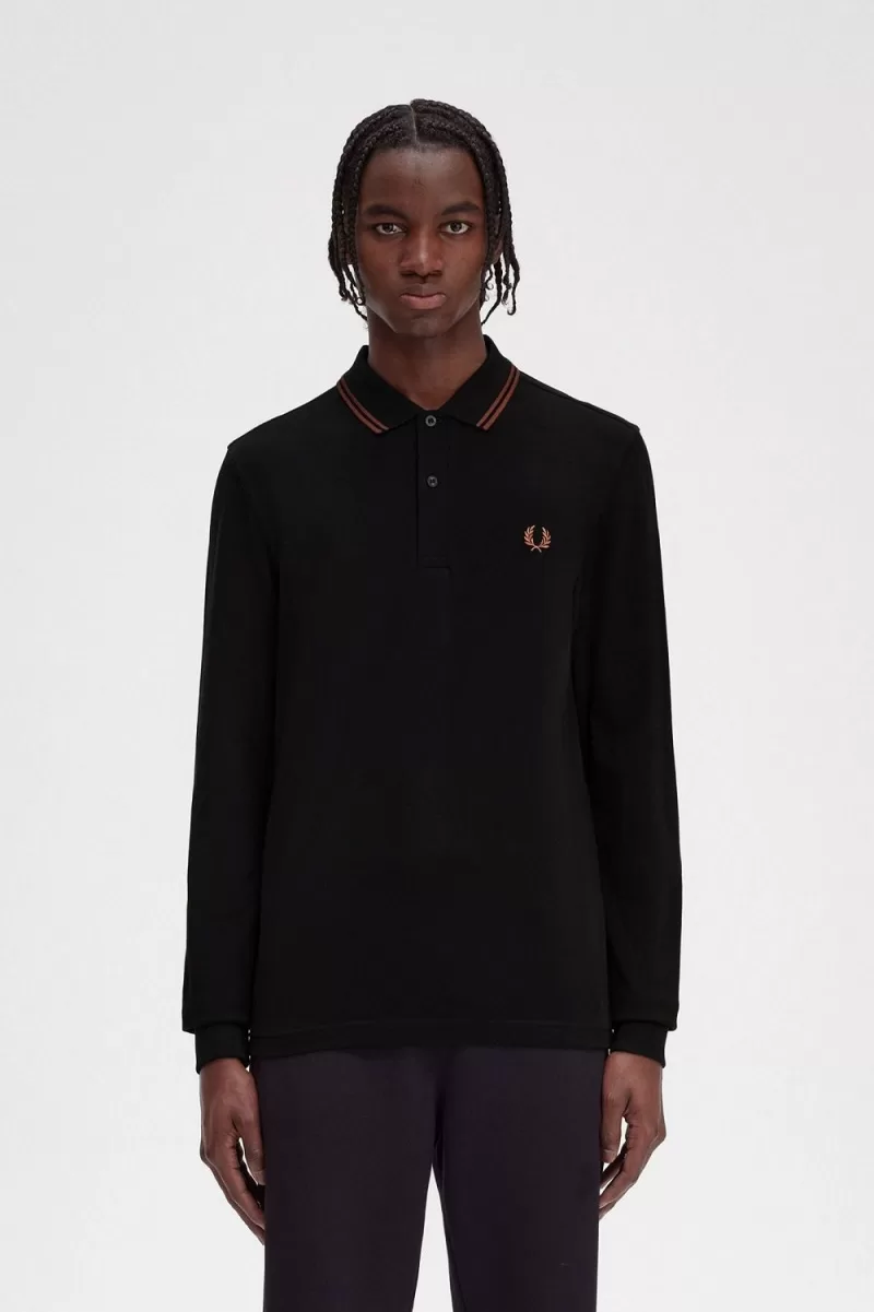 Fred Perry M3636 Men’s Shirt Black Whisky Brown XLYZM9725 Fred Perry M3636 Men’s Shirt Black Whisky Brown XLYZM9725