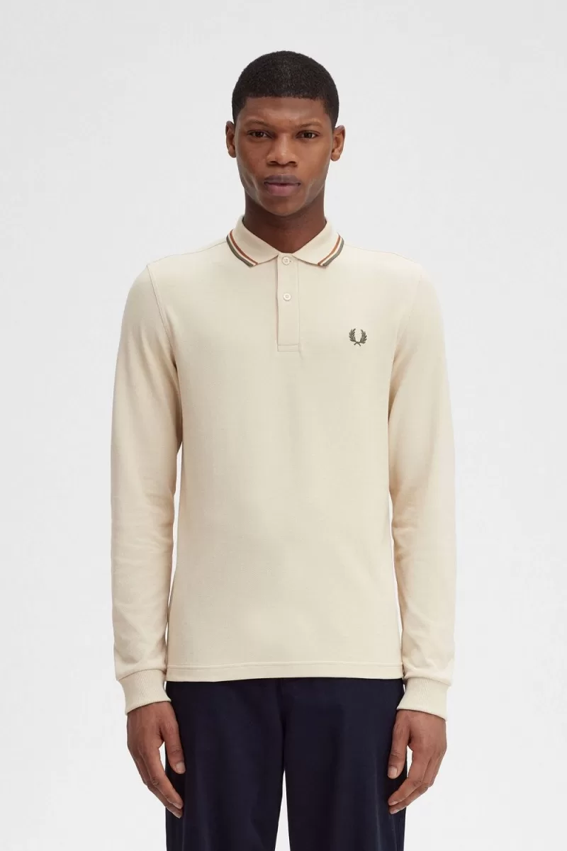 Fred Perry M3636 Men’s Shirt Oatmeal Brown Field Green LYENF5428 Fred Perry M3636 Men’s Shirt Oatmeal Brown Field Green LYENF5428