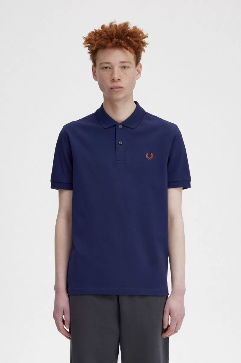 Fred Perry M6000 Men’s Shirt French Navy Whisky Brown UCOGJ7098 Fred Perry M6000 Men’s Shirt French Navy Whisky Brown UCOGJ7098