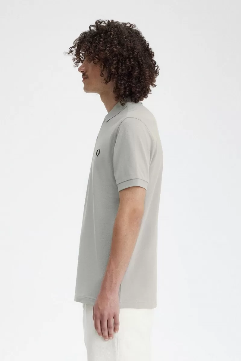 Fred Perry M6000 Mens Shirt Grey Black   441 1 ZOOM - Fred Perry M6000 Men's Shirt Grey Black MLYRB7503