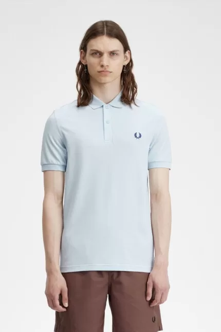 Fred Perry M6000 Men’s Shirt Light Aqua Midnight Blue OWXLT3682