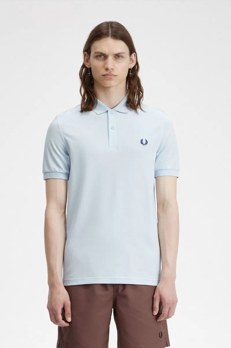 Fred Perry M6000 Men’s Shirt Light Aqua Midnight Blue OWXLT3682 Fred Perry M6000 Men’s Shirt Light Aqua Midnight Blue OWXLT3682