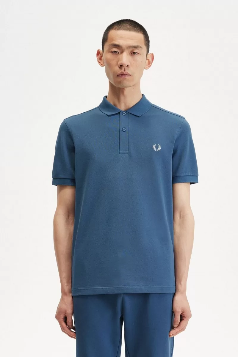 Fred Perry M6000 Men’s Shirt Midnight Blue Light Aqua RICFJ8761 Fred Perry M6000 Men’s Shirt Midnight Blue Light Aqua RICFJ8761