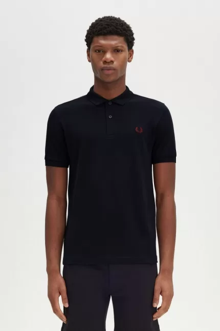 Fred Perry M6000 Men’s Shirt Navy Burnt Red RZSQW2135