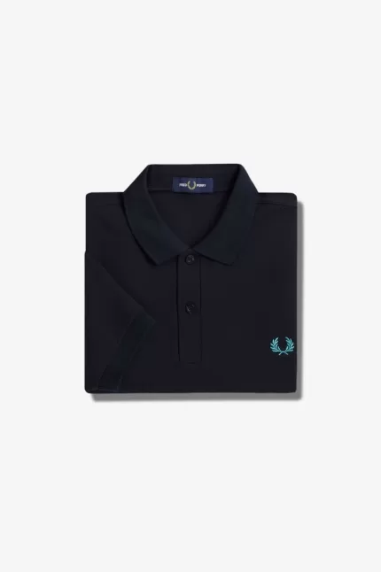 Fred Perry M6000 Men’s Shirt Navy Deep Mint HWQRN8309